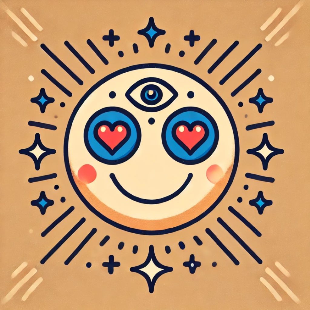 Emoji of a happy face expressing Level 4 Mushroom Experience - Inner Journey & Profound Insights